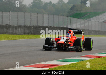 MUGELLO, Italia, Maggio 2012: Charles Pic di Marussia F1 Racing team a team di Formula Uno giorni di test al Mugello Circuit in Italia. Foto Stock