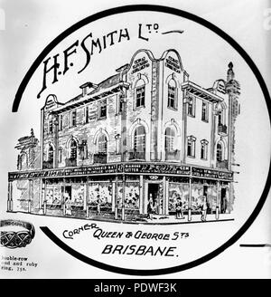 222 StateLibQld 1 139633 H. F. Smith Ltd. gioielleria all'angolo della Regina e George strade di Brisbane, 1914 Foto Stock