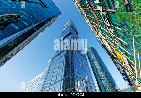 Alti edifici di Moscow International Business Center (MIBC), noto anche come "Città di Mosca". Mosca, Russia. Foto Stock