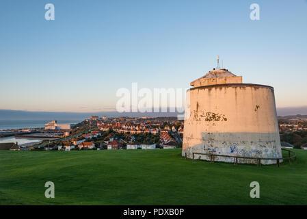 Martello Tower 1, Folkestone, Kent, England, Regno Unito Foto Stock