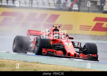 Hockenheim, Deutschland. 21 Luglio, 2018. firo, Formula 1, 21.07.2018 Motorsport, stagione di Formula 1 2018: Hockenheimring, GP di Germania, Kimi Raikkonen, la Scuderia Ferrari, in caso di pioggia | Utilizzo di credito in tutto il mondo: dpa/Alamy Live News Foto Stock