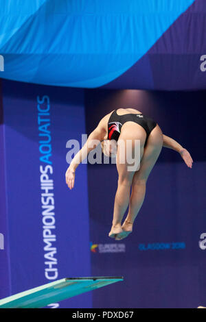 Edimburgo, Scozia, Regno Unito. 10 Agosto, 2018. 10 agosto 2018, Royal Commonwealth Pool, Edimburgo, Scozia; 1m Springboard Finale delle donne. Pak@ Mera/Alamy Live News Foto Stock