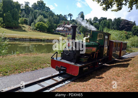 Treno a vapore da Ffestiniog e Welsh Highland Railway a Shrewsbury Flower Show Welsh railway presentante a flower show. corse gratuite Credito: Susie Kearley/Alamy Live News Foto Stock