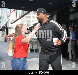 NEW YORK, NY agosto 10: CC Sabathia visto dopo un aspetto a buon giorno NY a New York. Agosto 10, 2018 Credit: RW/MediaPunch Foto Stock