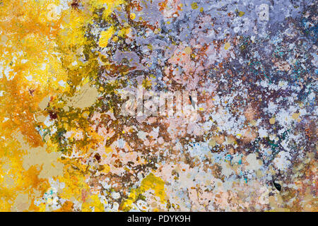 Pittura di olio texture. Diffusione di acquerelli di vernice. Disegnata a mano ill Foto Stock