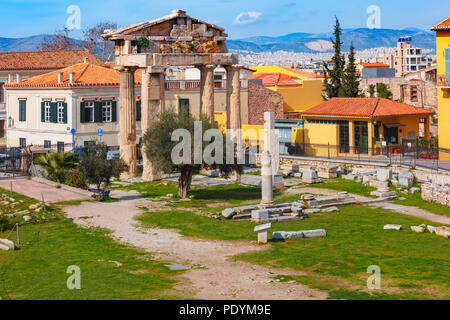 Rimane del romano Agorà di Atene, Grecia Foto Stock