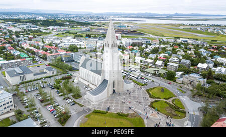 Chiesa Hallgrimskirkja, Reykjavik, Islanda Foto Stock