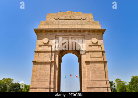 India Gate, un famoso memoriale di guerra a Nuova Delhi, India Foto Stock