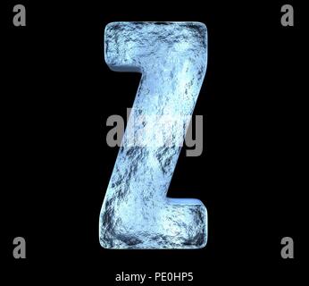 Il ghiaccio lettera Z con crepe e urti Foto Stock