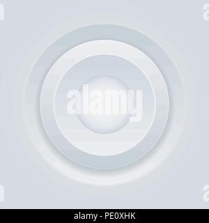 Premere il pulsante. Rotonda in plastica bianco icone 3D Illustrazione Vettoriale