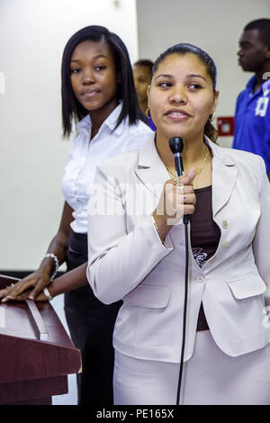 Miami Florida,Liberty City,William Turner Technical Arts High School,Annual business,Plan Competition,presentazione,studenti istruzione studente yo Foto Stock