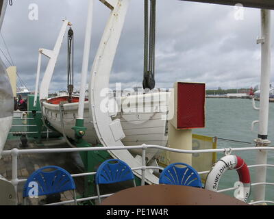 La SS Shieldhall su un pranzo crociera in acque di Southampton; il lavoro più grande nave a vapore in Gran Bretagna, conservate dal funzionamento sul fiume Clyde. Foto Stock