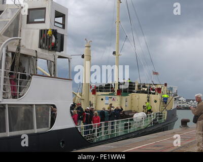 La SS Shieldhall su un pranzo crociera in acque di Southampton; il lavoro più grande nave a vapore in Gran Bretagna, conservate dal funzionamento sul fiume Clyde. Foto Stock