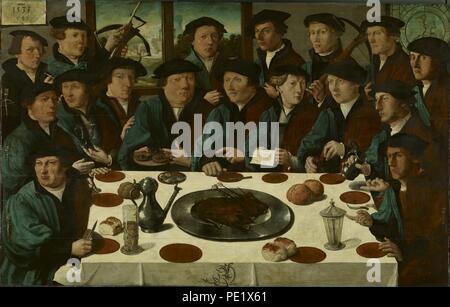 Anthonisz, Cornelis - Banchetto di membri di Amsterdam Crossbow della guardia civica - 1533. Foto Stock
