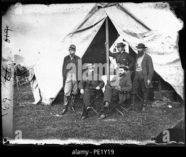 Antietam, Md. seduto- R. William Moore e Allan Pinkerton. In piedi- George H. Bangs, John C. Babcock, e Augusto K. Littlefield Foto Stock