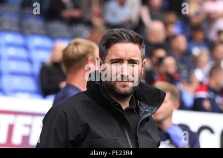 Bolton, Lancashire, Regno Unito. 11 Agosto, 2018. Bristol City Manager Lee Johnson prima della gara di campionato tra Bolton Wanderers e la città di Bristol. Credito: Simon Newbury/Alamy Live News Foto Stock