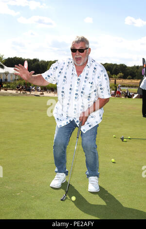 Machern, Germania. 11 Ago, 2018. Heinz Hoenig è un ospite al XI GRK Carità Golf Masters al Golf & Country Club di Lipsia. Credito: Carl Seidel/dpa-Zentralbild/ZB/dpa/Alamy Live News Foto Stock