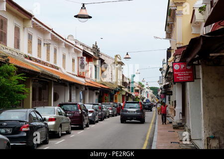 Strada che conduce a Baba Nonya Museo Malacca Foto Stock