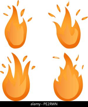 La serie Fire logo. Rosso, Giallo fire Illustrazione Vettoriale