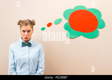 Triste da stupidi donna. Foto Stock