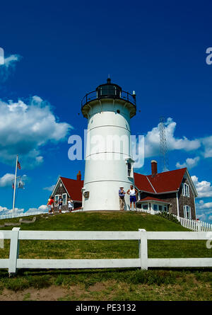 Nobska Lighthouse, Woods Hole, Cape Cod, Massachusetts, STATI UNITI D'AMERICA Foto Stock