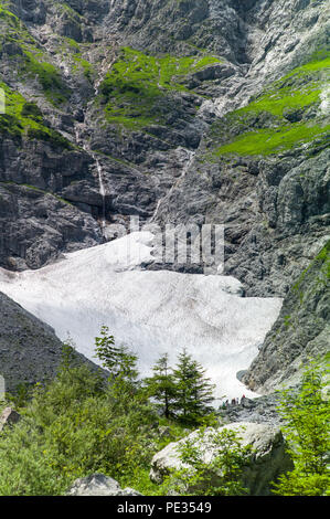 Eiskepelle Campo di ghiaccio e Watzman montagna. Parco Nazionale di Berchtesgaden Baviera Germania