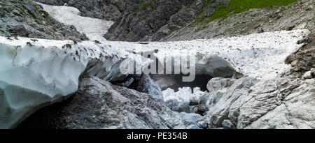 Eiskepelle Campo di ghiaccio e Watzman montagna. Parco Nazionale di Berchtesgaden Baviera Germania Foto Stock