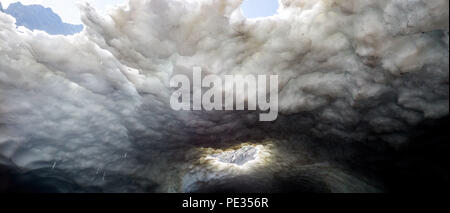Eiskepelle Campo di ghiaccio e Watzman montagna. Parco Nazionale di Berchtesgaden Baviera Germania Foto Stock