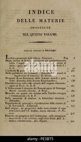 Antologia. Giornale di Scienze, Lettere e Arti (pagina 1) Foto Stock