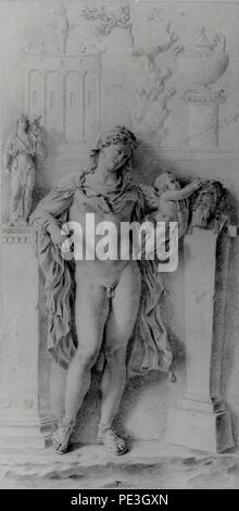 Antonio Maria Zanetti - Studio di un rilievo decorate con un ermafroditi; nel Palazzo Colonna. Foto Stock