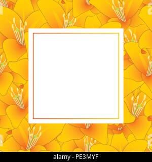 Il Lilium candidum, la Madonna lily o Orange Lily Banner Card. Illustrazione Vettoriale. Illustrazione Vettoriale