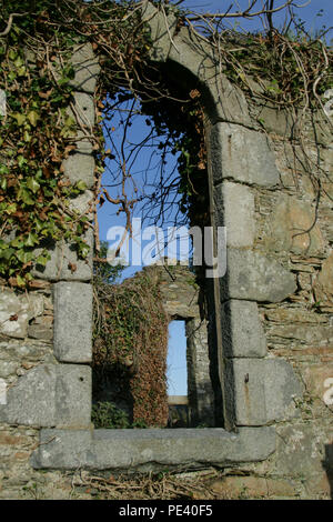 Ricoperta la finestra della chiesa resti in Scozia Foto Stock