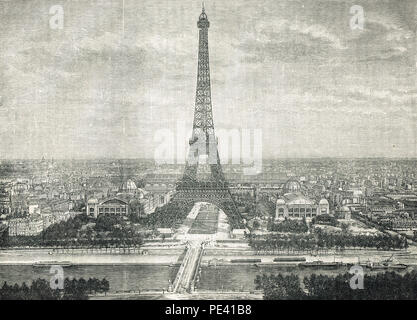 Torre Eiffel, fiera mondiale del 1889, Parigi, Francia Foto Stock