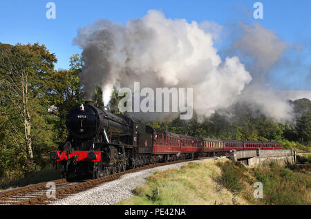 90733 capi lontano da Oakworth a Mytholmes al KWVR 10.10.14 Foto Stock