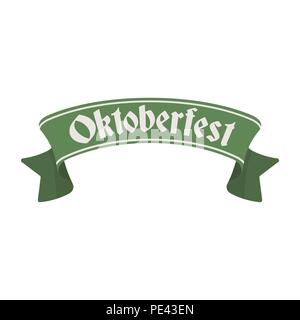 Oktoberfest icona banner in stile cartoon isolati su sfondo bianco. Oktoberfest simbolo illustrazione vettoriale. Illustrazione Vettoriale