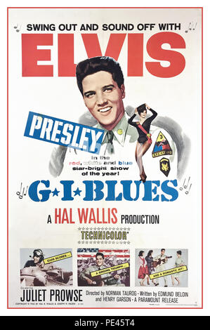 ELVIS PRESLEY G i BLUES Vintage Film Poster per G i Blues un film comico musicale americano del 1960 diretto da Norman Taurog e interpretato da Elvis Presley, Juliet Prowse e Robert Ivers Foto Stock