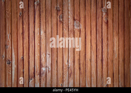 Big Brown asse di legno muro sfondo texture. Foto Stock