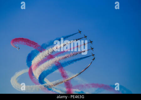 La RAF frecce rosse display per il Lendy Cowes Week 10 Agosto 2018F Foto Stock