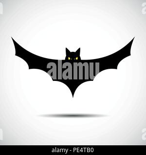 Halloween flying bat su sfondo bianco Silhouette illustrazione vettoriale EPS10 Illustrazione Vettoriale