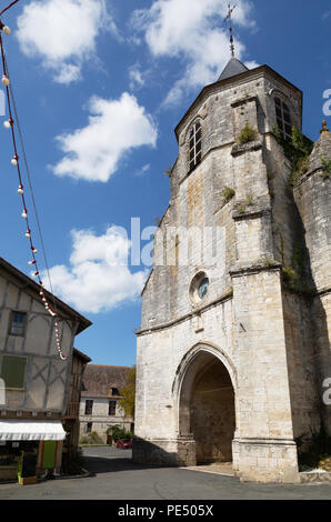 Eglise Saint-Felicien d'Issigeac, chiesa centrale in La bastide medievale città di Issigeac, la Dordogne, Francia Europa Foto Stock