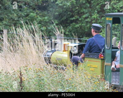 Eastleigh Lakeside ferrovie a vapore è un ottimo posto per prendere i bambini per corse su una miniatura del treno a vapore; vicino a Southampton in Hampshire. Foto Stock