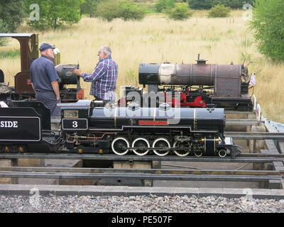 Eastleigh Lakeside ferrovie a vapore è un ottimo posto per prendere i bambini per corse su una miniatura del treno a vapore; vicino a Southampton in Hampshire. Foto Stock