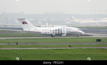 Air Koryo Antonov un-148 la registrazione P-671 a Pechino, ZBAA PEK il 27 Luglio 2018 Foto Stock