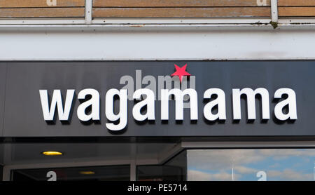 Wagamama restaurant sign logo. Foto Stock