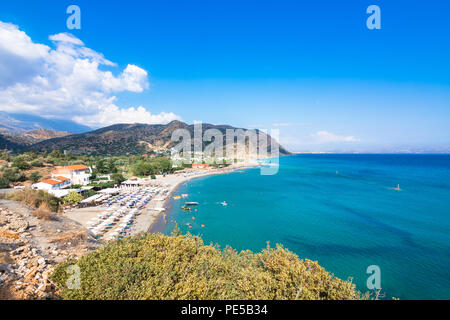 La spiaggia di Agia Galini al sud di Creta, Grecia Foto Stock