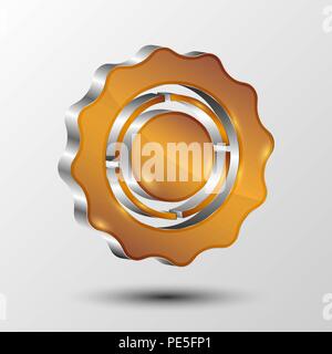 Vettore metallico icona a ingranaggio per il web design Illustrazione Vettoriale