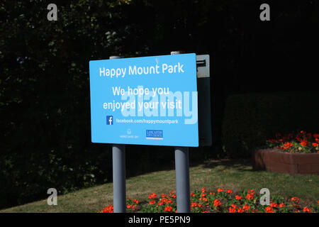 Segno felice Mount Park Morecambe. Foto Stock