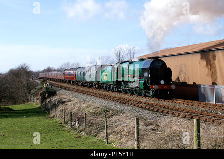 850 Lord Nelson capi lontano da Carnforth. Foto Stock