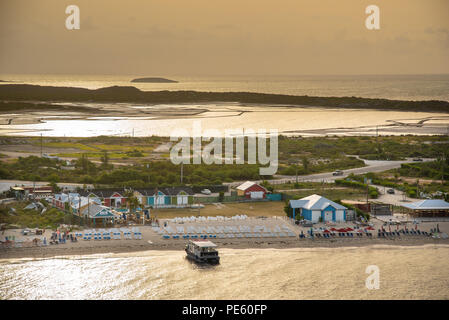 Vista aerea di Grand Turk beach in Turks e Caicos. Foto Stock