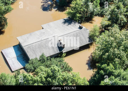 Un Coast Guard sorvolamento mostra gli effetti perduranti di inondazioni nel sud Carolinian contee di Berkley e Williamsburg, il 7 ottobre 2015. (U.S. Coast Guard foto di Sottufficiali di prima classe Stephen Lehmann) Foto Stock